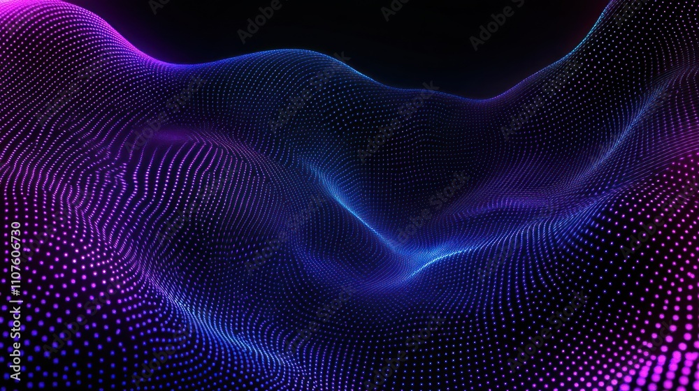 Aufkleber Abstract digital waves with vibrant colors and flowing patterns.