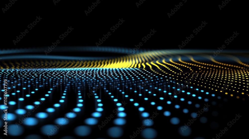 Aufkleber Abstract representation of flowing data in vibrant colors.