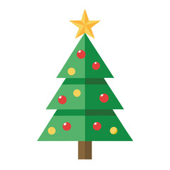 Fototapeta premium Christmas tree icon on white background