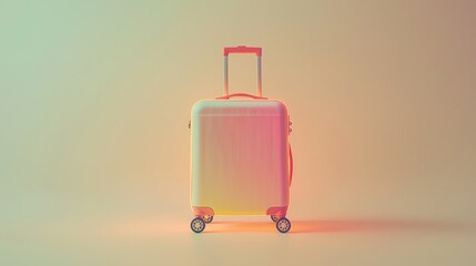 Colorful Modern Suitcase on Gradient Background
