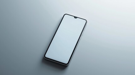 Modern smartphone on sleek surface with blank screen