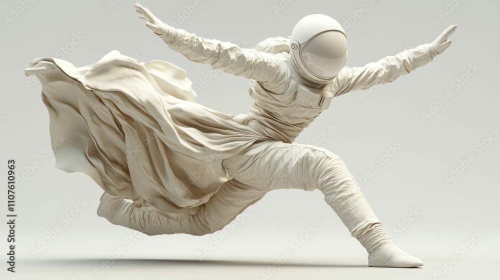 Aufkleber A dynamic sculpture of an astronaut in motion, representing exploration and adventure.