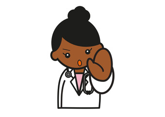 ストップポーズの若い黒人女性医師