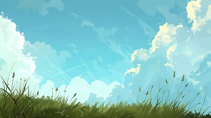 Wallpaper Design of Sky and Grass Background Image