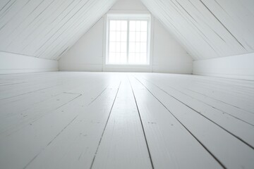 Obraz premium Attic room with wooden floor