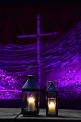 Lampiony i krzyż © ksukasz