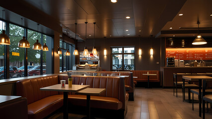 detailed interior view of a restaurant environment