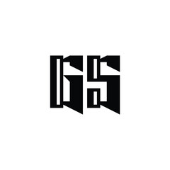 Obraz premium GS monogram logo design letter text name symbol monochrome logotype alphabet character simple logo