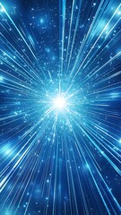 Obraz premium Abstract time tunnel background made of blue light rays