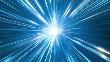 Abstract time tunnel background made of blue light rays