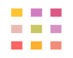 Rectangular samples. Textile swatches. Vector illustration for labels.