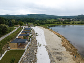 Aerial view of the recreation area near the Ruzina dam in Slovakia