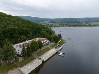 Aerial view of the Ruzina reservoir in Slovakia