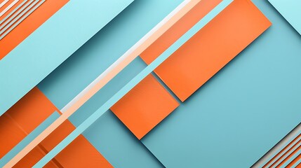Obraz premium Abstract Geometric Background with Orange and Blue Shapes