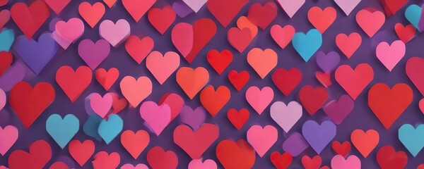 Bold and modern geometric hearts pattern in bold colors, geometric, bold