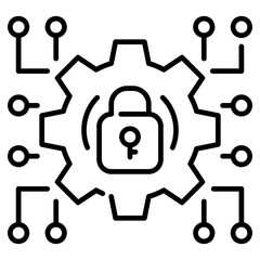 Fototapeta premium Cyber Crime Icons Pack,Encrypted Line Icon