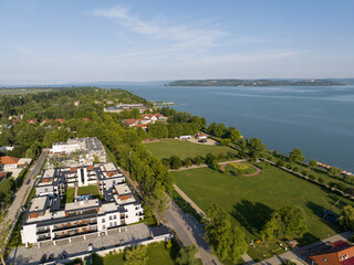 Aerial view of the Hungarian town of Zamardi near Lake Balaton