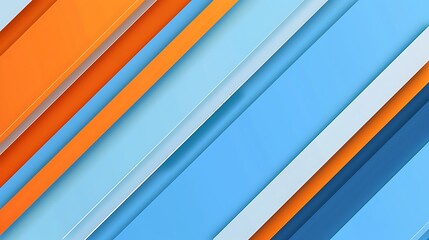 Fototapeta premium Abstract Diagonal Lines Background with Blue, Orange, and White