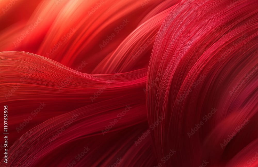 Wall mural red abstract background with blurred lines and curves, creating an elegant and modern design element