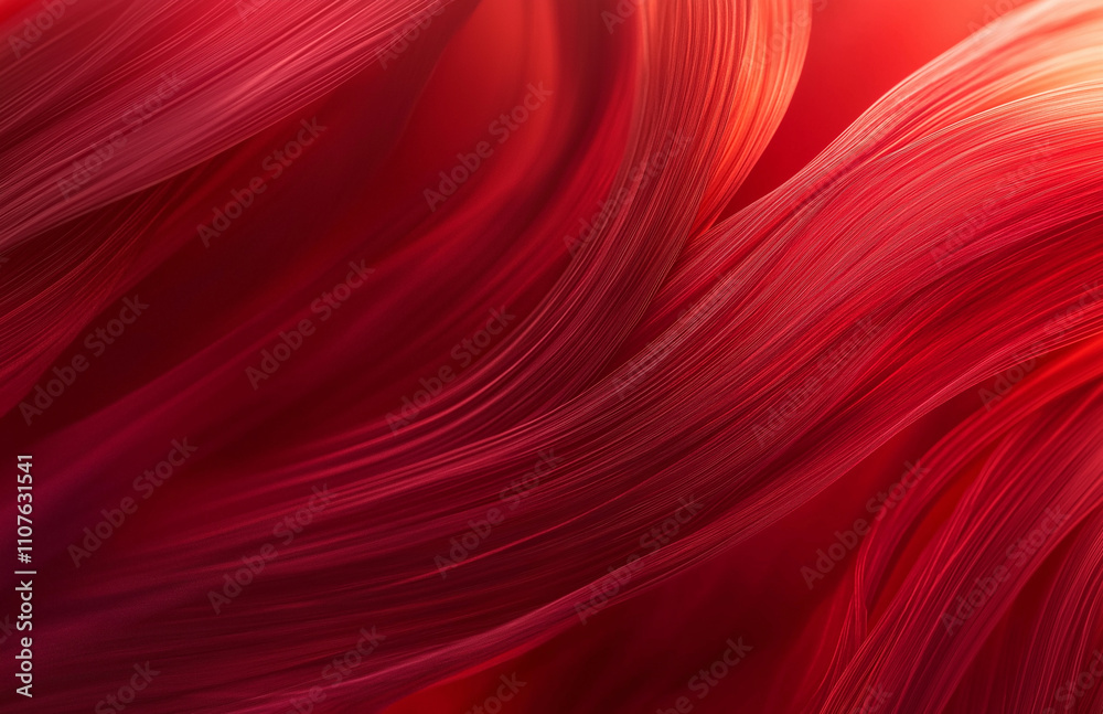 Wall mural red abstract background with blurred lines and curves, creating an elegant and modern design element