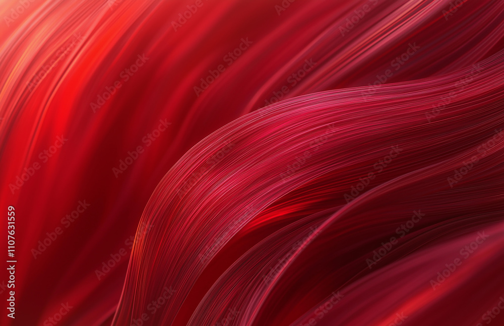 Wall mural red abstract background with blurred lines and curves, creating an elegant and modern design element