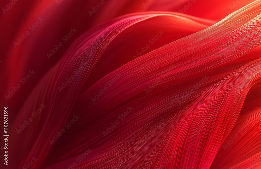 Wall mural red abstract background with blurred lines and curves, creating an elegant and modern design element