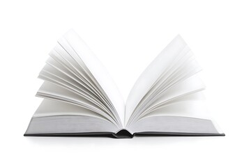 Obraz premium Open book with blank pages, showcasing its texture and design.