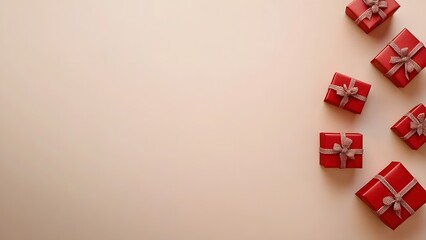 christmas gift box with red ribbon