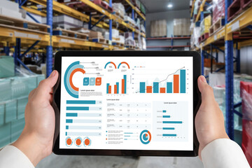 Business data dashboard provide business intelligence analytic for marketing strategy planning snugly with big data set to analyze customer demands and foreseeing business future