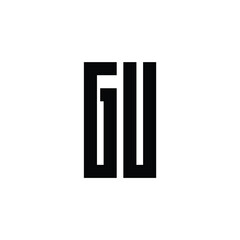 GU monogram logo design letter text name symbol monochrome logotype alphabet character simple logo