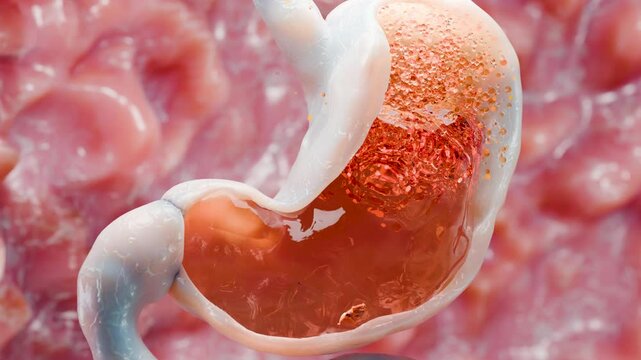 Stomach Acid Relux. Esophagus, gerd. Pain In The Digestive System, Gastritis, pyrosis, human body organ Anatomy, Bloating and flatulence, flatulence and gastrointestinal tract, gases, 3d render