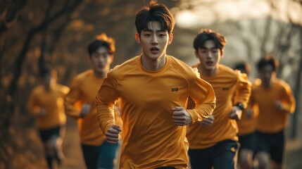 Fototapeta premium Korean running competitors, running competition and sports