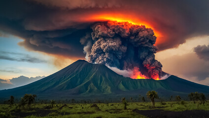 The stunning Virunga volcano in Congo