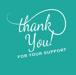 thank you card, blue background vector art
