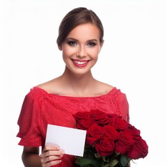 the person holding a blank card