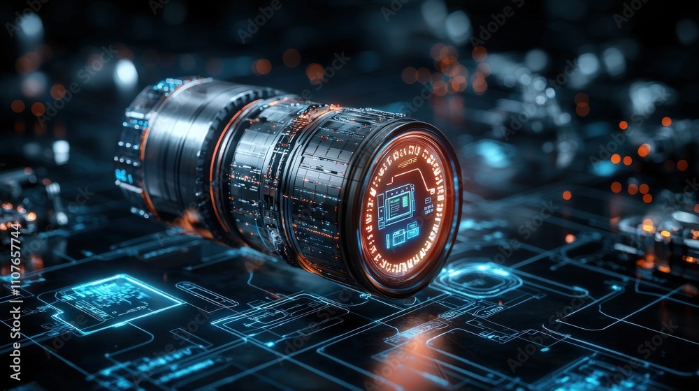 Aufkleber high-tech lab technical diagram innovative closed-loop battery design and energy sustainability