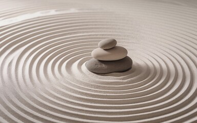 Zen stones in the sand