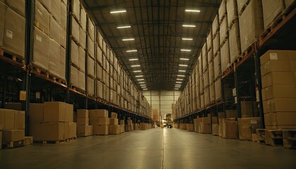Obraz premium Processing storehouse stocks boxes with order receipts and details 3