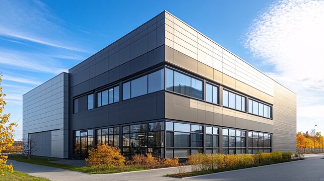 Visualization of a small office building showcasing modern architecture, clean design, and professional aesthetics suitable for business purposes