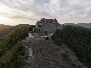 Fototapeta premium Aerial view of Visegrad Castle in Hungary
