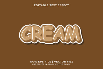 Fototapeta premium 3D Cream editable vector text effect. Cute style text effect