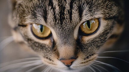 Cat's face with yellow eyes