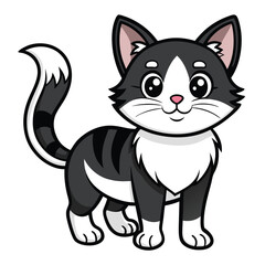 Obraz premium cat coloring page, silhouette, vector illustration 