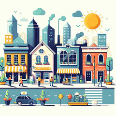 Naklejka premium city street scene
