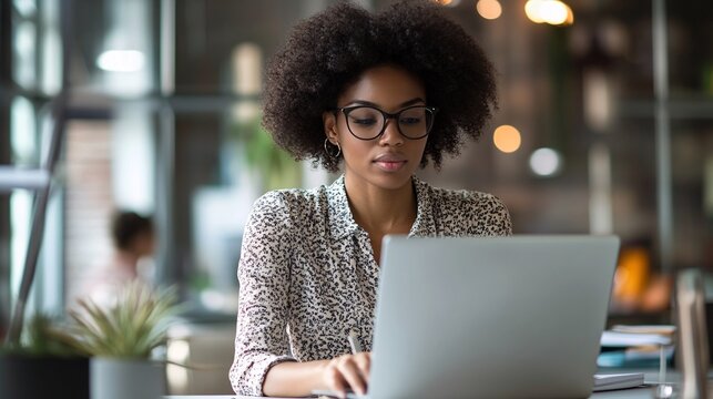 Image of a secretary with emphasis on an organized workspace, modern technology, and focus on managing office tasks and administrative support