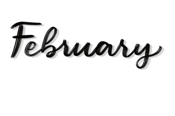 february hand drawn lettering. Name of month of february