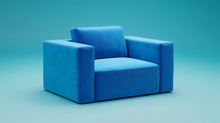 Modern Blue Velvet Armchair - Contemporary Design