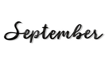 September hand drawn lettering. Name of month of September
