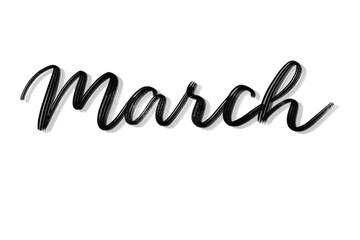 march hand drawn lettering. Name of month of march