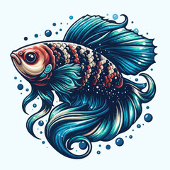 Obraz premium Vector image of a fish